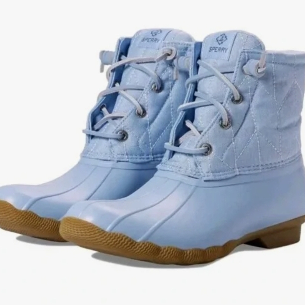 Sperry Light Blue Lace Up Boots